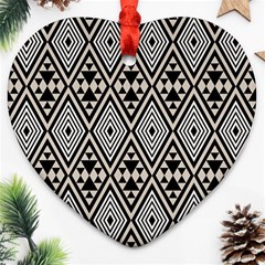 Abstract Boho Style Geometric Heart Ornament (two Sides) by tmsartbazaar