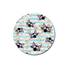 Halloween Bats Rubber Coaster (round)  by Angelandspot