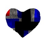 Abstract Tiles  Standard 16  Premium Flano Heart Shape Cushions Back