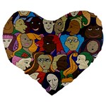 Wowriveter2020 Large 19  Premium Flano Heart Shape Cushions Back