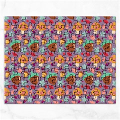 Nuts And Mushroom Pattern Rectangular Jigsaw Puzzl by designsbymallika