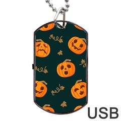 Halloween Dog Tag Usb Flash (two Sides) by Sobalvarro