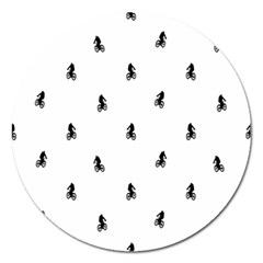 Riding Bike Motif Print Pattern Magnet 5  (round) by dflcprintsclothing