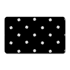 Black And White Baseball Motif Pattern Magnet (rectangular) by dflcprintsclothing
