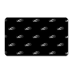 Formula One Black And White Graphic Pattern Magnet (rectangular) by dflcprintsclothing