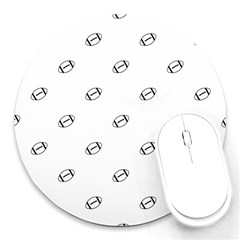 American Football Ball Motif Print Pattern Round Mousepads by dflcprintsclothing