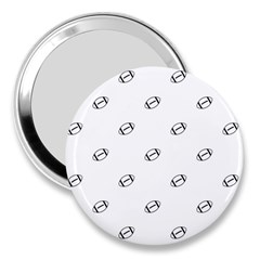 American Football Ball Motif Print Pattern 3  Handbag Mirrors by dflcprintsclothing