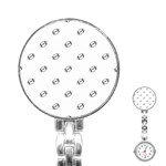 American Football Ball Motif Print Pattern Stainless Steel Nurses Watch Front