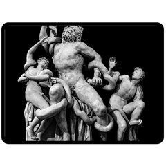 Laocoon Sculpture Over Black Fleece Blanket (large)  by dflcprintsclothing
