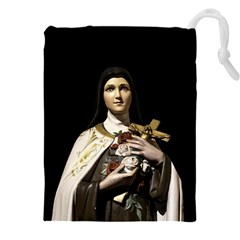 Virgin Mary Sculpture Dark Scene Drawstring Pouch (4xl) by dflcprintsclothing