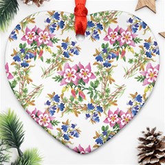 Garden Flowers Pattern Ornament (heart) by goljakoff
