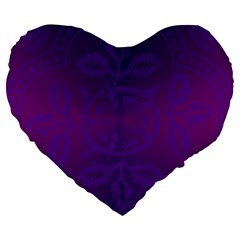 Cloister Advent Purple Large 19  Premium Flano Heart Shape Cushions by HermanTelo