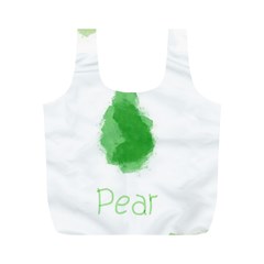 Pear Fruit Watercolor Painted Full Print Recycle Bag (m) by Mariart