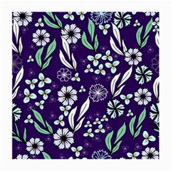 Floral Blue Pattern  Medium Glasses Cloth by MintanArt