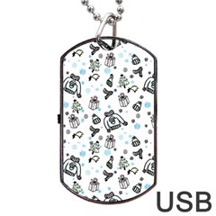 Winter Story Patern Dog Tag Usb Flash (one Side) by MintanArt