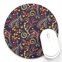 Pretty Baatik Print Round Mousepads by designsbymallika