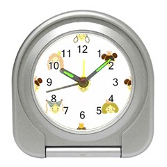Cute Delicate Seamless Pattern With Little Princesses In Scandinavian Style With Texture Of Natural Travel Alarm Clock by EvgeniiaBychkova