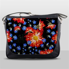 Orange And Blue Chamomiles Design Messenger Bag by ArtsyWishy