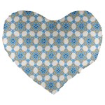 Mandala Pattern Multi Color Large 19  Premium Flano Heart Shape Cushions Front