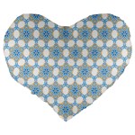 Mandala Pattern Multi Color Large 19  Premium Flano Heart Shape Cushions Back