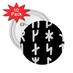 Younger Futhark Rune Set Collected Inverted 2 25  Buttons (10 Pack)  by WetdryvacsLair
