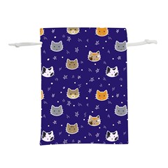 Multi Cats Lightweight Drawstring Pouch (l) by CleverGoods