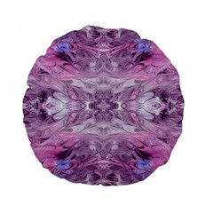 Pink Grey Repeats Standard 15  Premium Flano Round Cushions by kaleidomarblingart