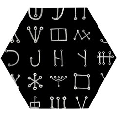 Heinrich Cornelius Agrippa Of Occult Philosophy 1651 Malachim Alphabet Collected Inverted Square Wooden Puzzle Hexagon by WetdryvacsLair