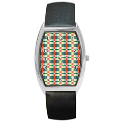 Texture Plaid Barrel Style Metal Watch by Dutashop