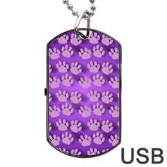 Pattern Texture Feet Dog Purple Dog Tag Usb Flash (one Side) by Dutashop