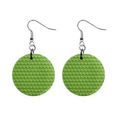 Green Pattern Ornate Background Mini Button Earrings by Dutashop