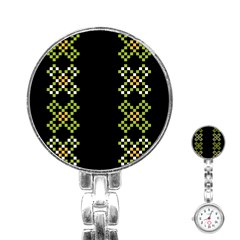 Pattern Background Vector Seamless Stainless Steel Nurses Watch by Dutashop