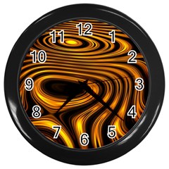 Wave Abstract Lines Wall Clock (black) by Dutashop