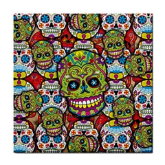 Sugar Skulls Tile Coaster by ExtraAwesomeSauce