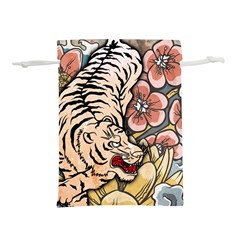 White Tiger Lightweight Drawstring Pouch (l) by ExtraAwesomeSauce