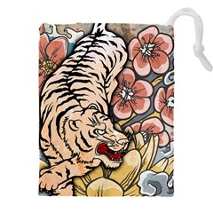 White Tiger Drawstring Pouch (4xl) by ExtraAwesomeSauce