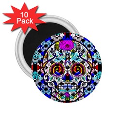 Sugar Skull Pattern 2 2 25  Magnets (10 Pack)  by ExtraAwesomeSauce