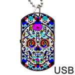 Sugar Skull Pattern 2 Dog Tag USB Flash (One Side) Front
