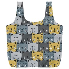 Cute Cat Pattern Full Print Recycle Bag (xxxl) by ExtraAwesomeSauce