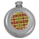 Leaves Pattern Round Hip Flask (5 oz) Front