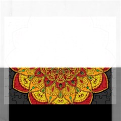 Mandela Flower Orange And Red Rectangular Jigsaw Puzzl by ExtraAwesomeSauce