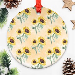 Sunflowers Pattern Ornament (round) by ExtraAwesomeSauce