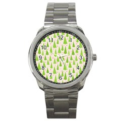 Christmas Green Tree Sport Metal Watch by Dutashop