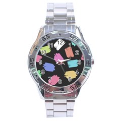 Many Colors Pattern Seamless Stainless Steel Analogue Watch by Dutashop