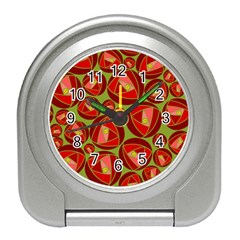 Abstract Rose Garden Red Travel Alarm Clock by Dutashop