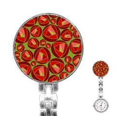 Abstract Rose Garden Red Stainless Steel Nurses Watch by Dutashop