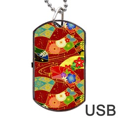 Floral Abstract Dog Tag Usb Flash (two Sides) by icarusismartdesigns