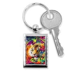 Tiger In The Jungle Key Chain (rectangle) by icarusismartdesigns