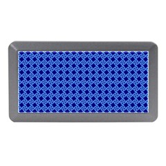 Basket Weave Basket Pattern Blue Memory Card Reader (mini) by Dutashop