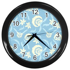 Blue Fantasy Wall Clock (black) by Eskimos
